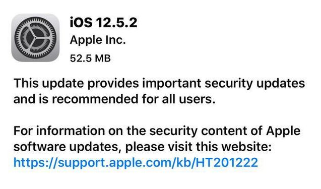 萧县苹果手机维修分享iOS12.5.2发布，建议所有老苹果用户安装 